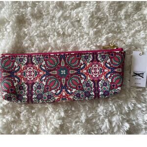Anthropologie Paisley Print Pouch Purse NEW Cosmetic Bag Pencil Case Pinks Blues